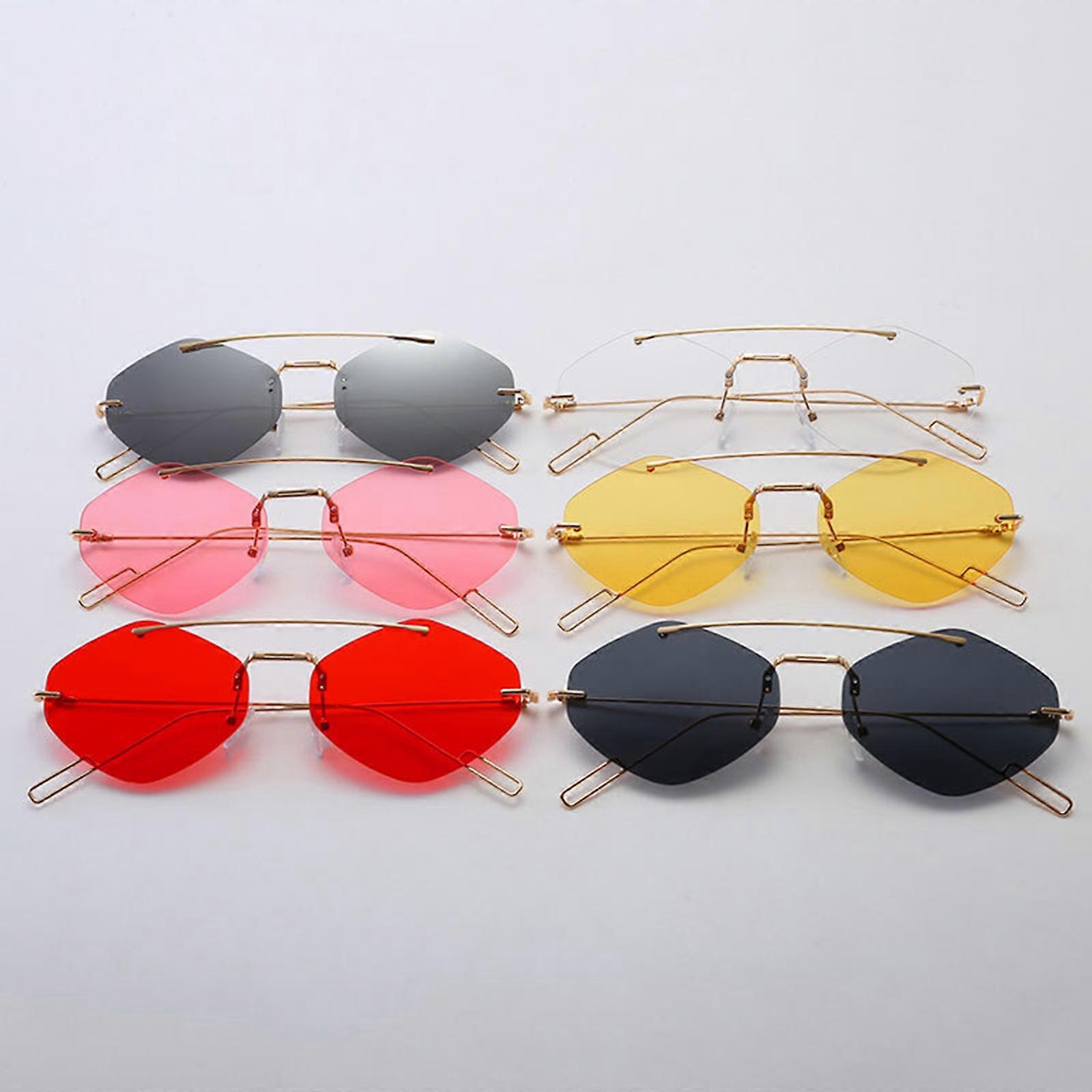 2023 New Hot Vintage Personality Sunglasses, Polygon Frameless Design, Polarized Lens, Lightweight and Comfortable