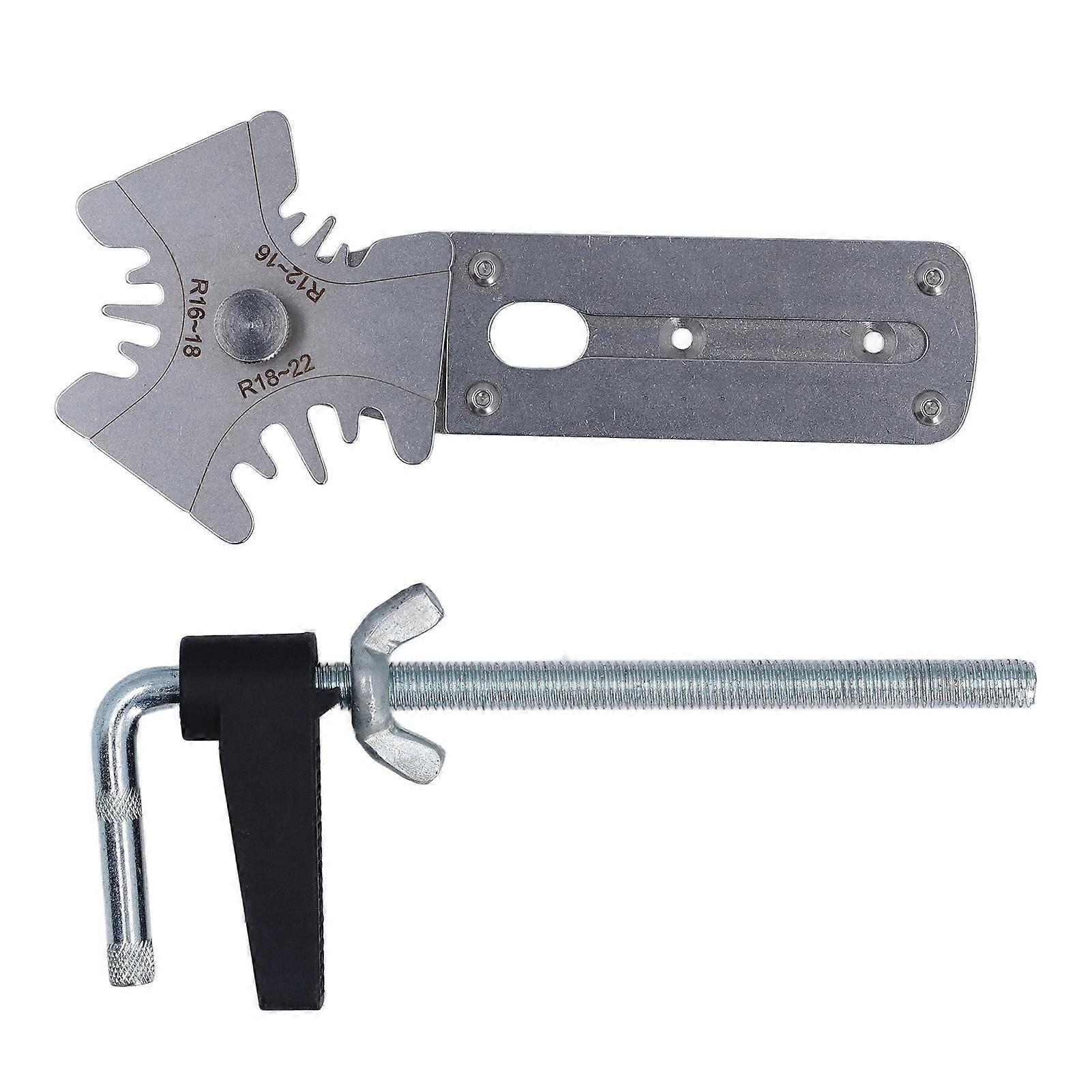 T Square Ruler 8in Drawing Metal Woodworking Layout Measuring Scriber Metric Imperial Scale for Carpenter Work