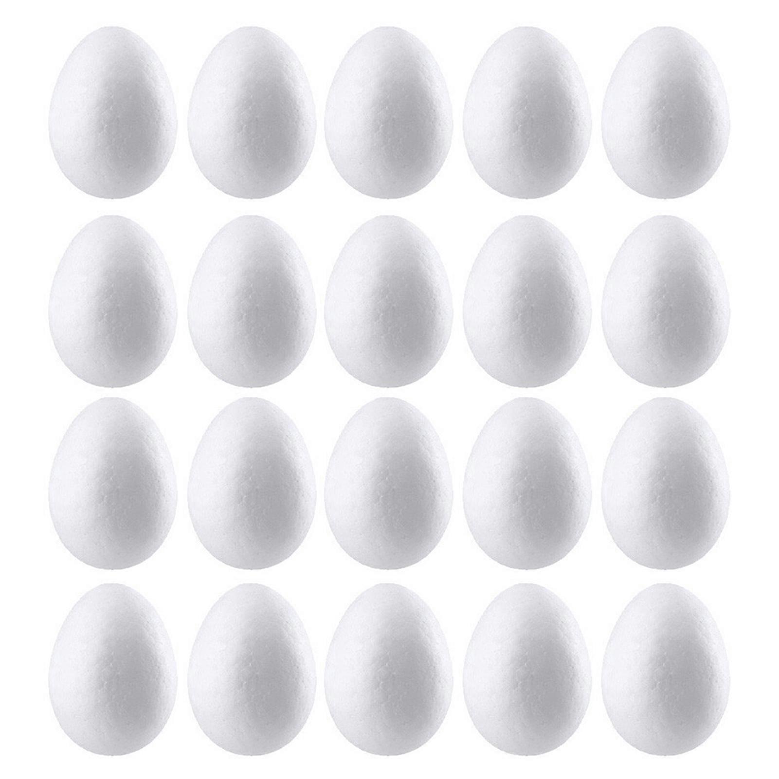 20Pcs/Bag Convenient Foam Egg Easy Use Polystyrene Styrofoam DIY Easter Simulation Egg for Festival Qinhai