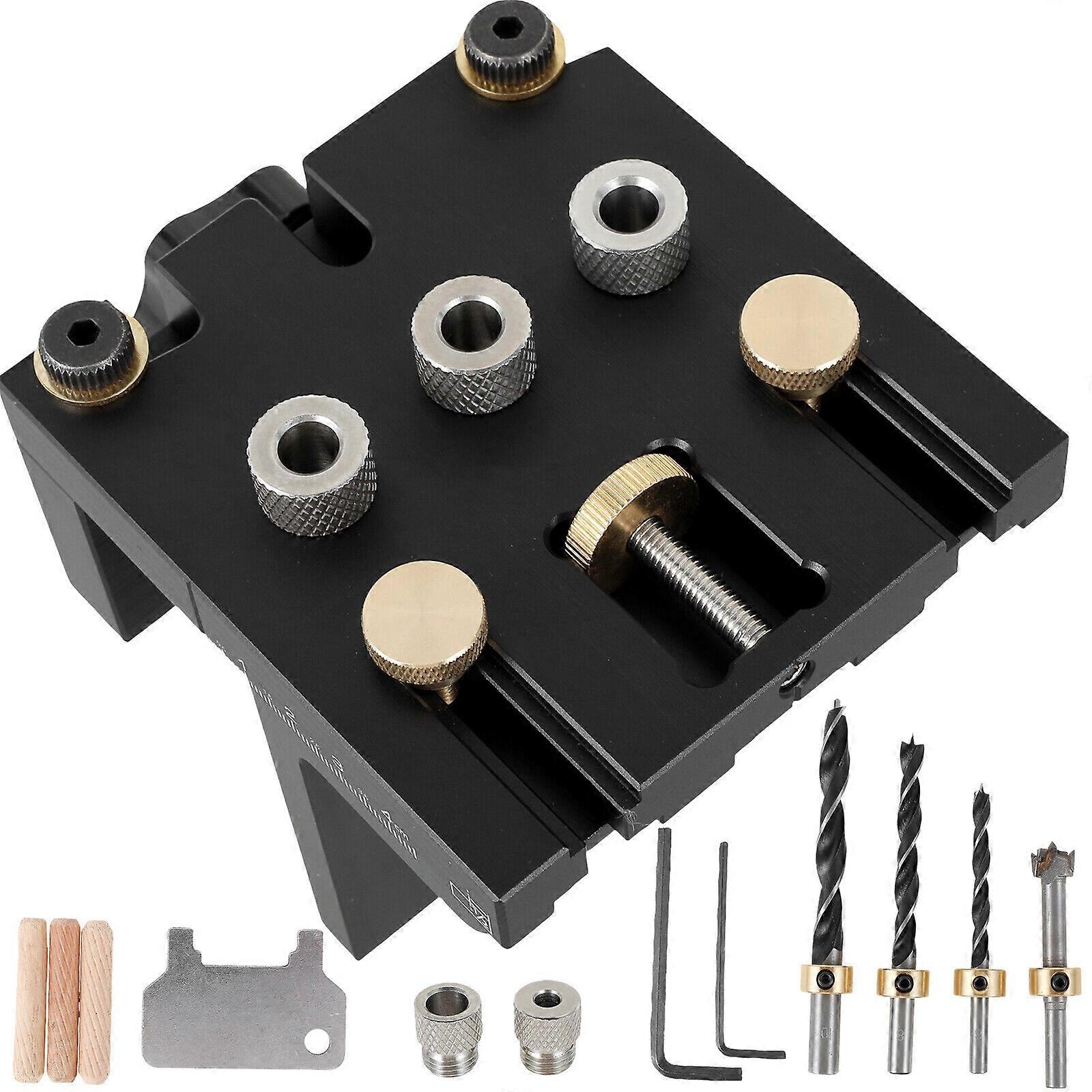 Doweling Jig Kit Aluminum Alloy Adjustable Dowel Drilling Guide High