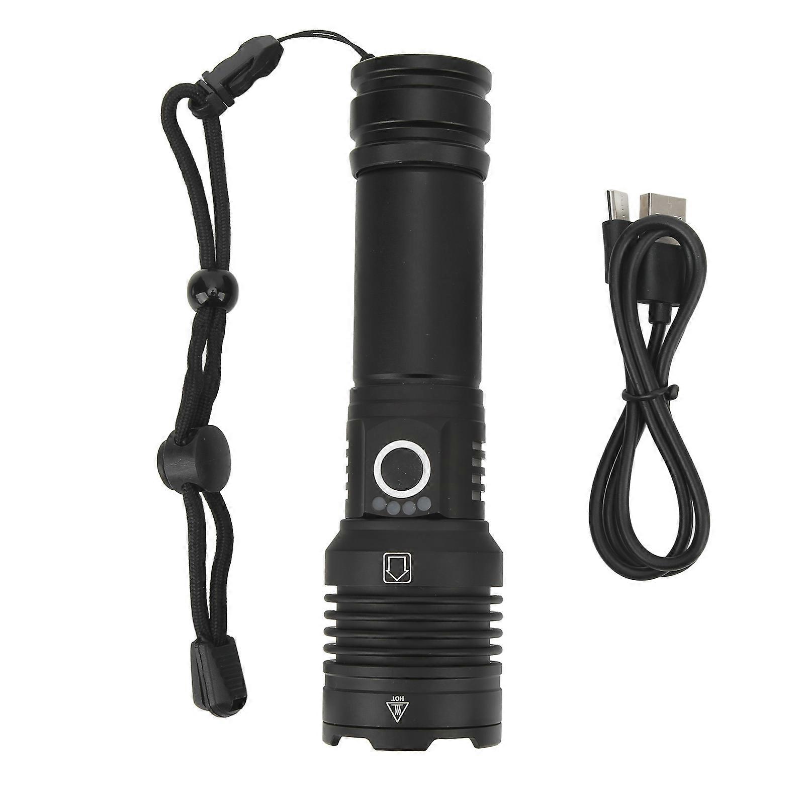 XHP50 LED Flashlight P50 Long Range Strong Light Torch Type C Charging Flashlight with Memory Function