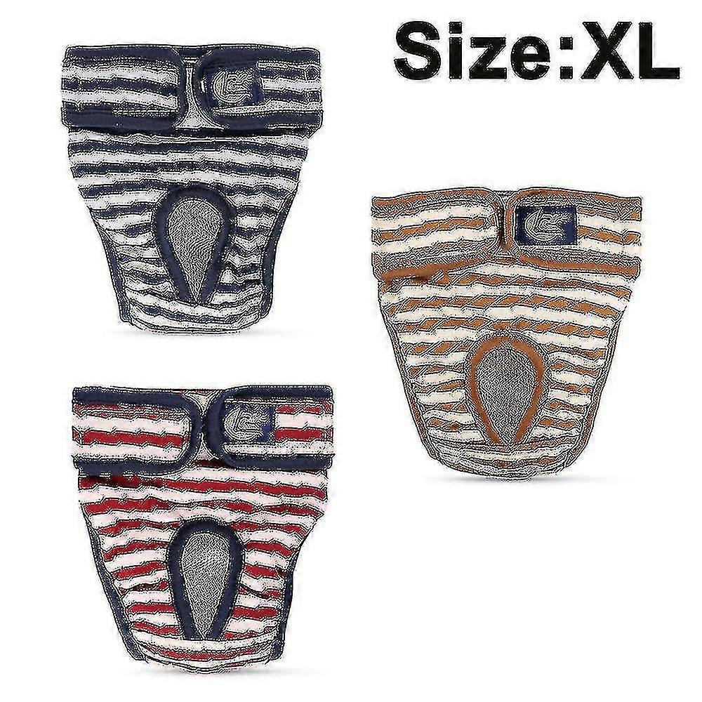 3 Pieces Of Dog Diapers Washable Protective Trousers For Bitches Adjustable Dogs Panties For Urine Incontinent Puppy Sequence Bitches