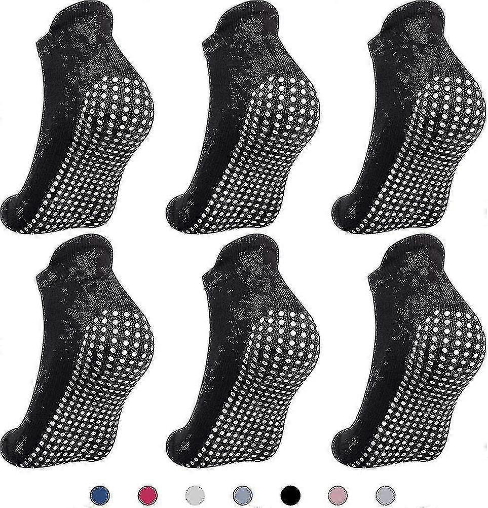 6 أزواج من الجوارب غير القابلة للانزلاق لليوجا ، بيلاتيس ، المستشفى ، جوارب شبشب مضادة للانزلاق C