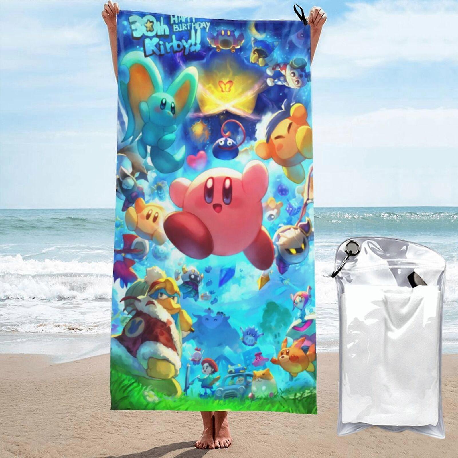 p115Kirby toalha de praia absorvente toalha grande 3D toalha dos desenhos animados LXMT2215