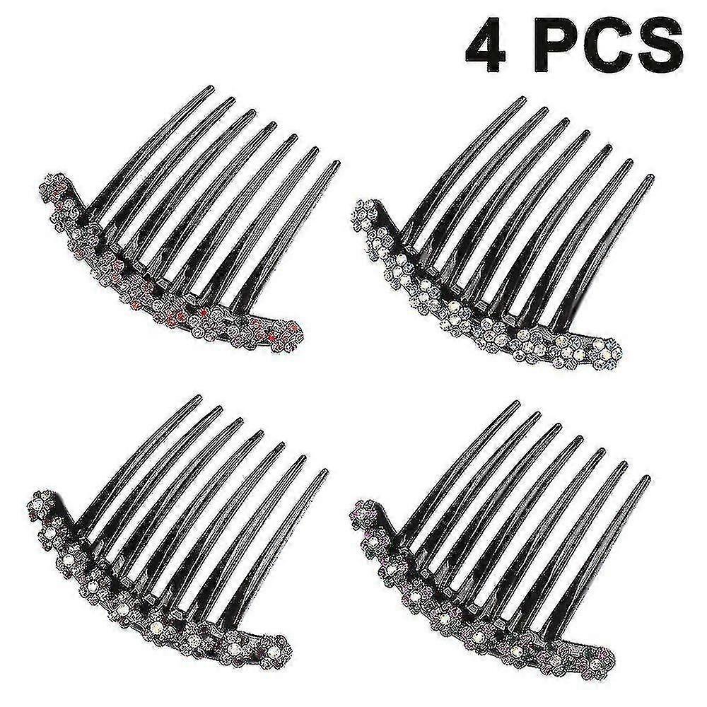 Conjunto de pentes de cabelo com 4 dentes de strass
