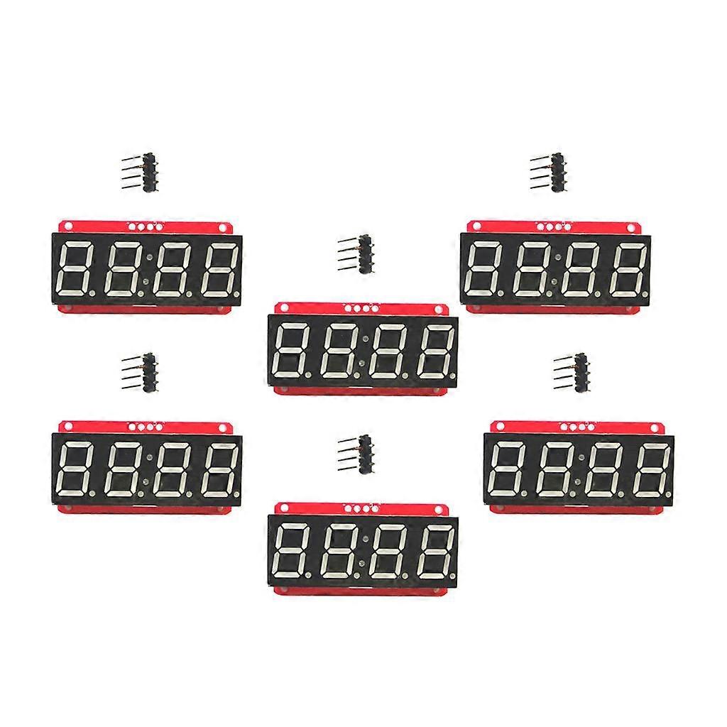 6Pcs 0.56in LED Display Module 4 Digit 7-Segment HT16K33 I2C Electronic