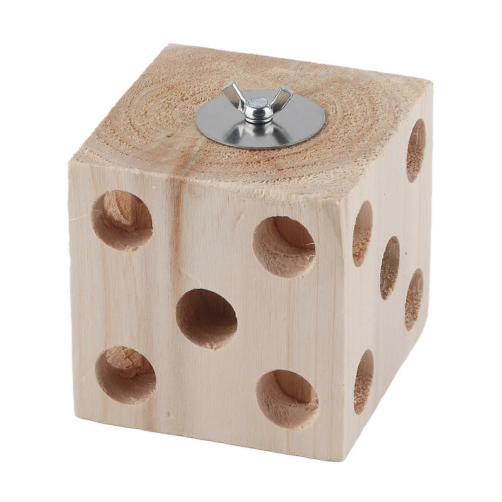 Bird Block Toy 9cm Wooden Chew & Foraging Toy for Small Birds