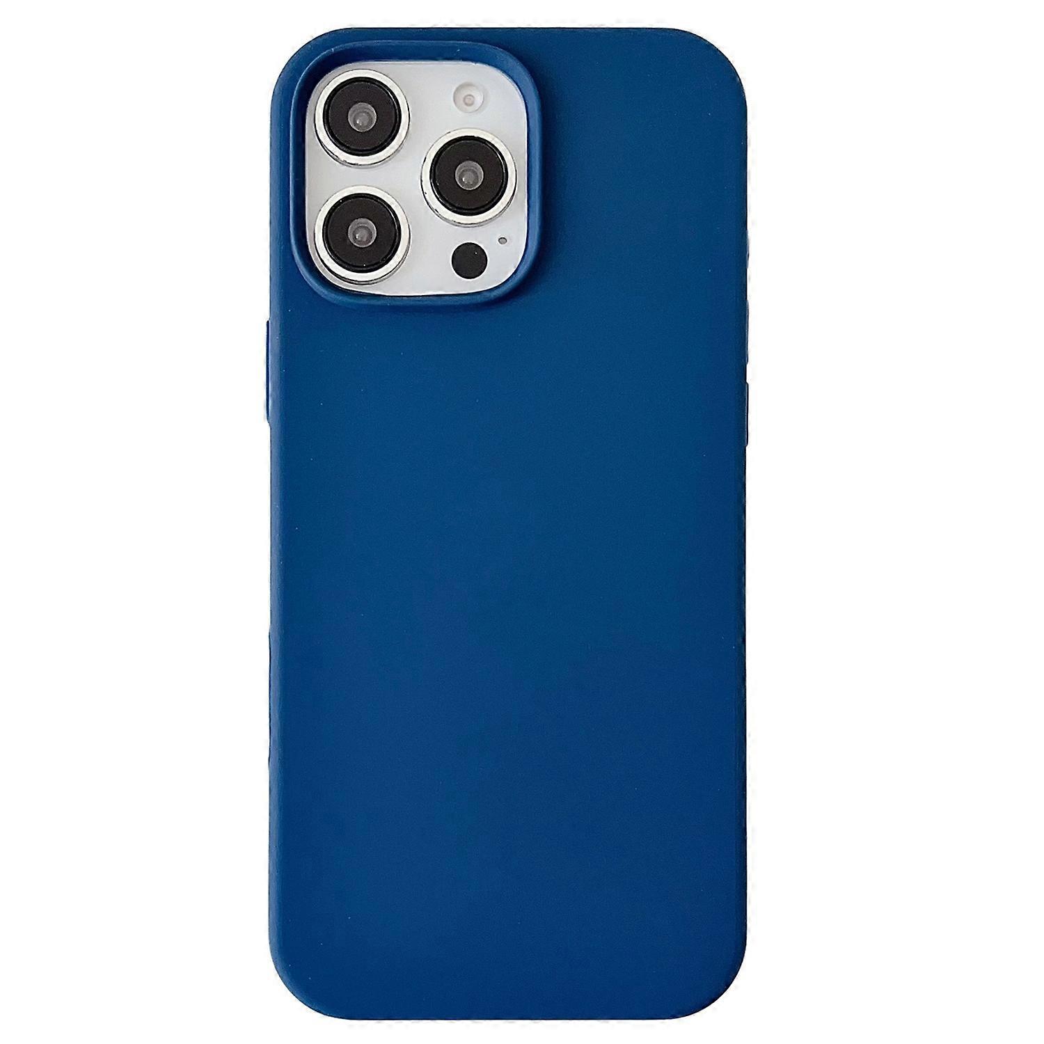 For iPhone 16 Pro Case Silicone Shockproof Phone Protective Cover Shell - Blue