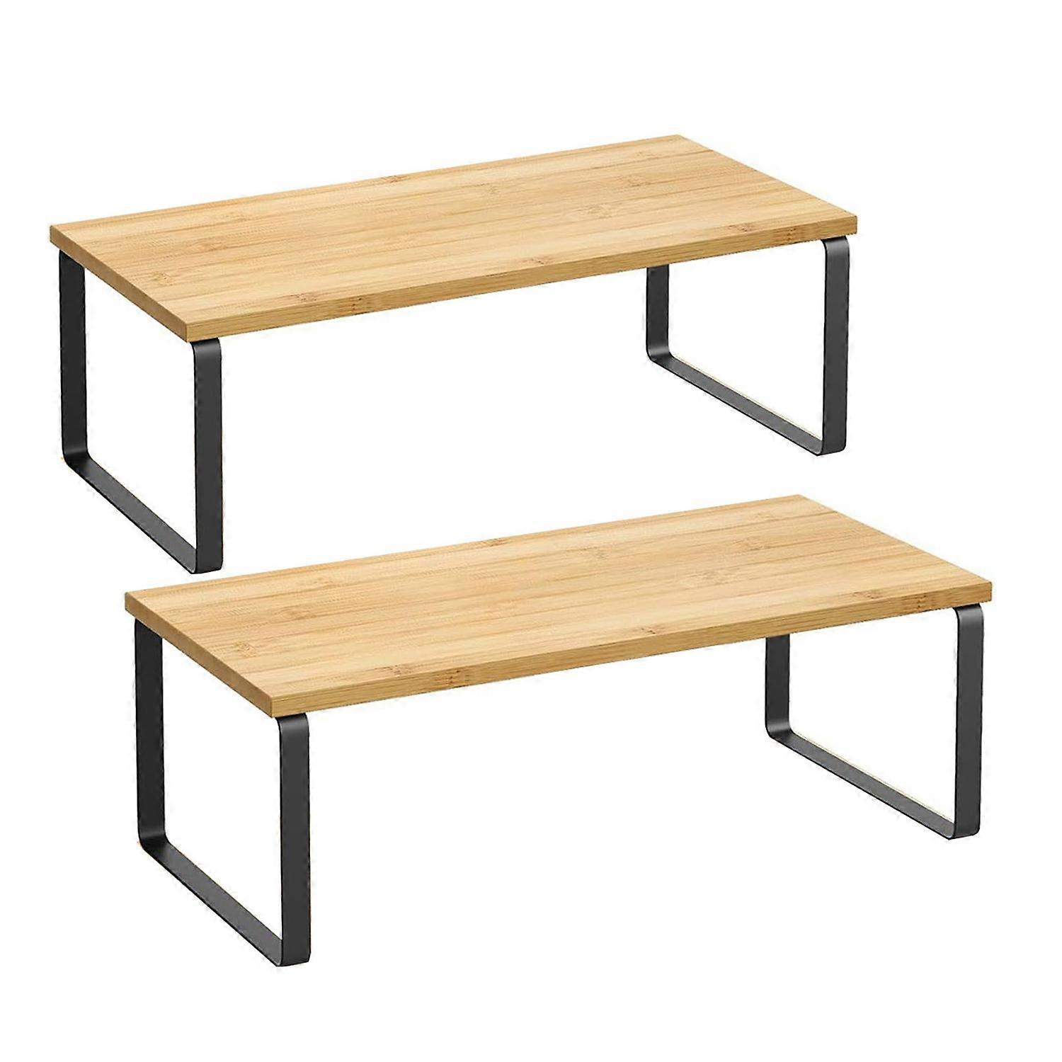 2Pcs Cabinet Organizer Shelves Strong Load-bearing Stackable Multipurpose Spice Racks Kitchen