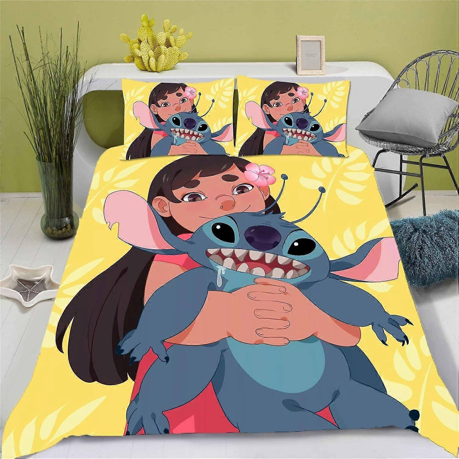 Lilo & Stitch Cartoon Children's Bedding Set D Multicolor