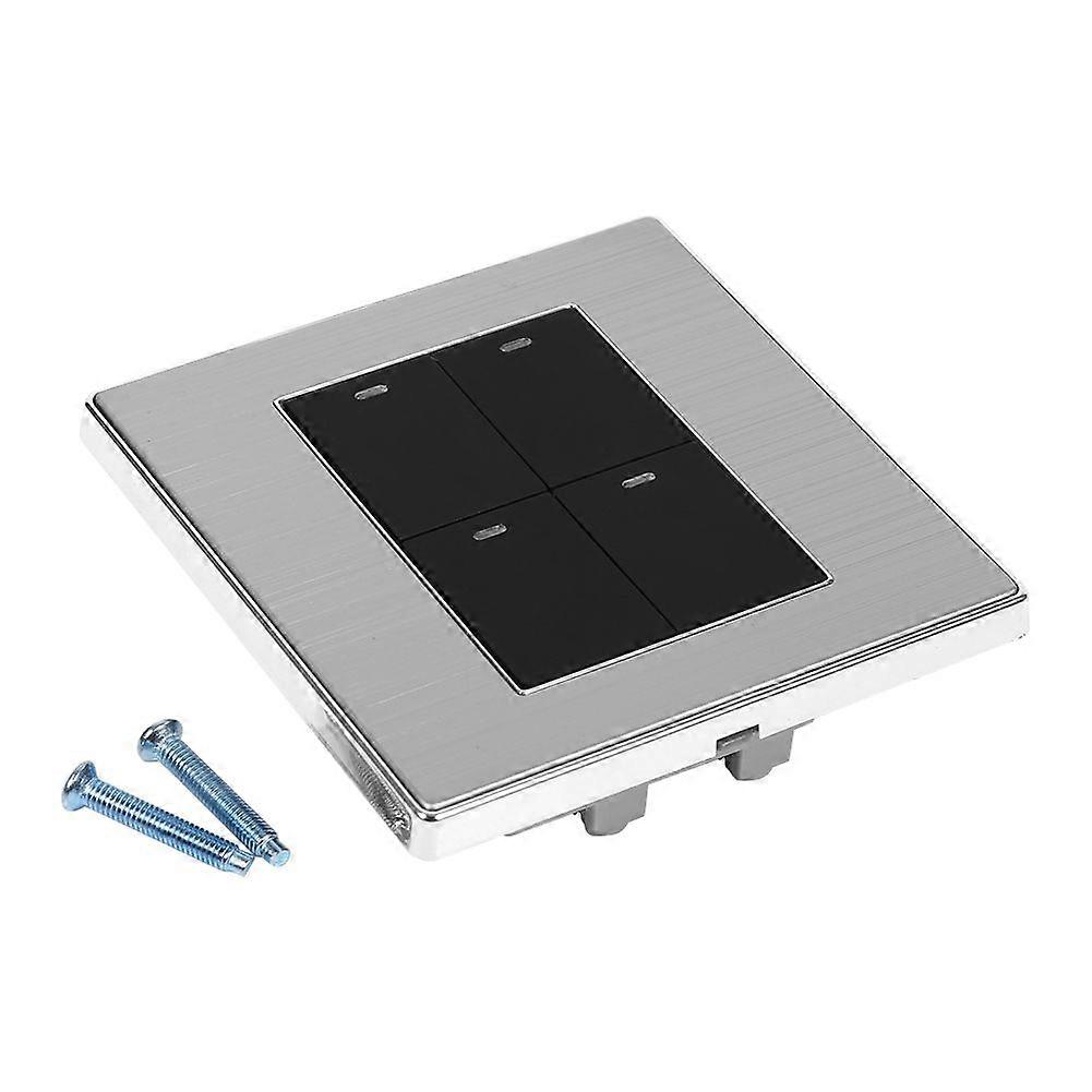 2 Way 250V 10A LED Indicator Wall Light Lamp Control Switch Panel Push Buttons (4 Gang)