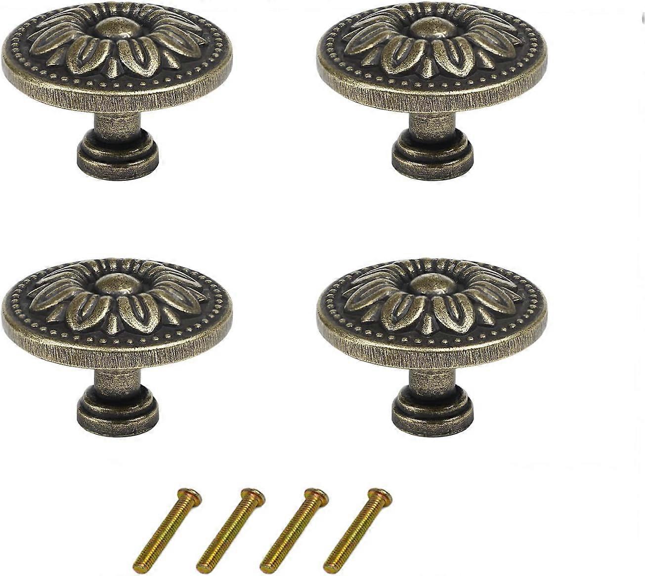 4PCS Metal Round Cabinet Knobs, Mushroom Shaped Design for Kitchen Drawer
