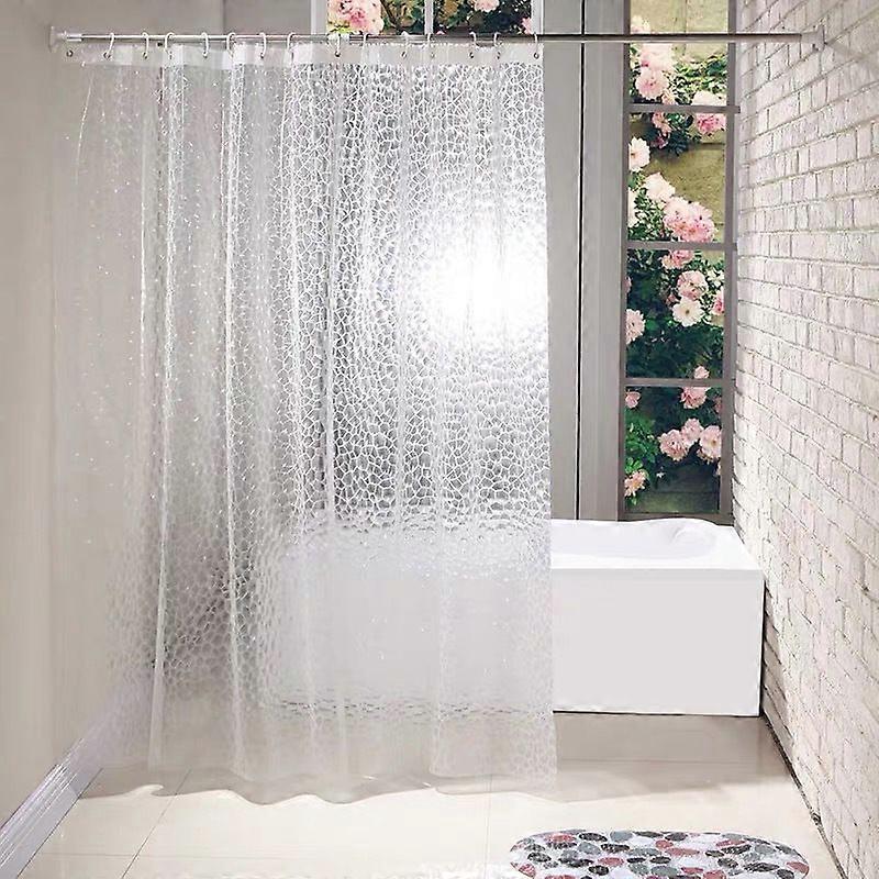 Waterproof 3D Water Cube Clear Bathroom Shower Curtains,Heavy Duty