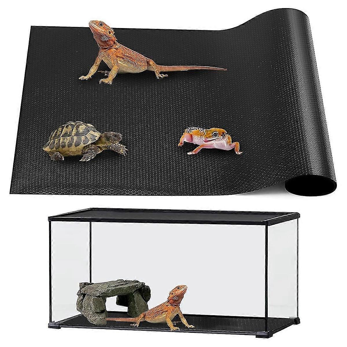 حصيرة الزواحف ، الزواحف Terrarium الركيزة بطانة ليوبارد أبو بريص ، سحلية ، ثعبان ، سلحفاة ، أرضيات الزواحف 18x36 بوصة أسود