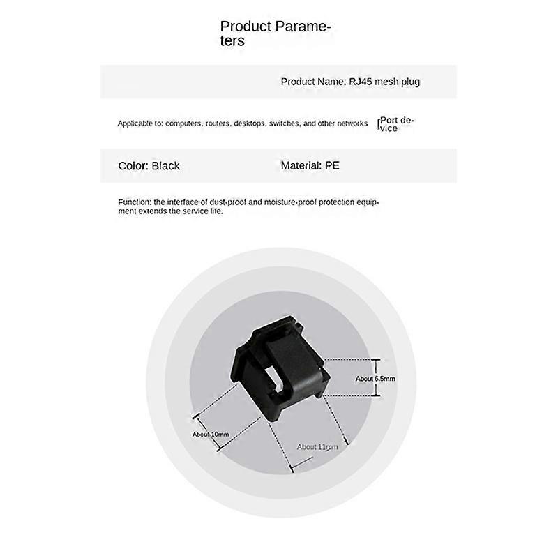 Rj45 Interface Dust Plug Dust Cap Router Switch Network Cable Interface Laptop Network Cable Dust-P