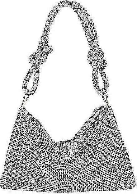 حجر الراين حقيبة كروسبودي للنساء الفضة مخلب حقيبة مساء حقيبة يد محفظة لامعة حجر الراين محافظ ديامانتي حقيبة القابض للحزب ليلة الزفاف Bagsil