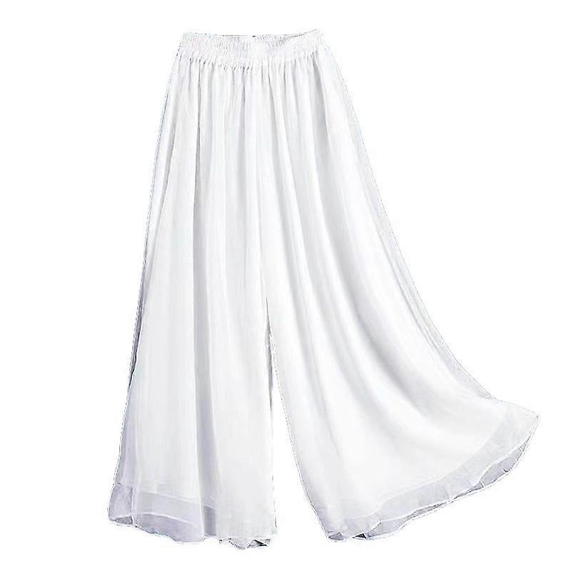 1PC Flowy Swing Polyester Chiffon Pants Trousers Wide Leg Pants Pants Loose Cropped Breathable