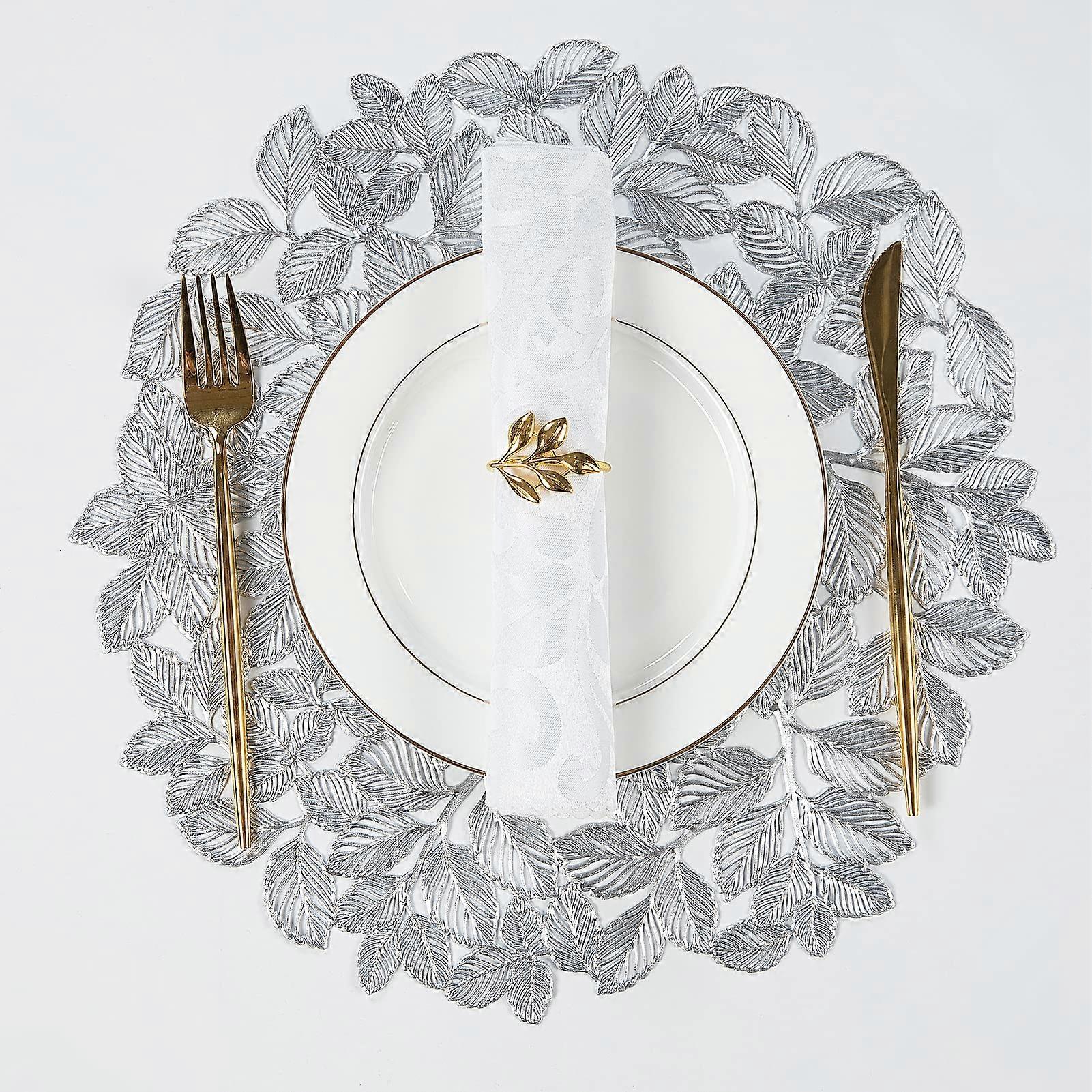 Set of 6 Round Non-Slip Placemats - Wipeable Table Mats for Dinner, Party & Home Decor