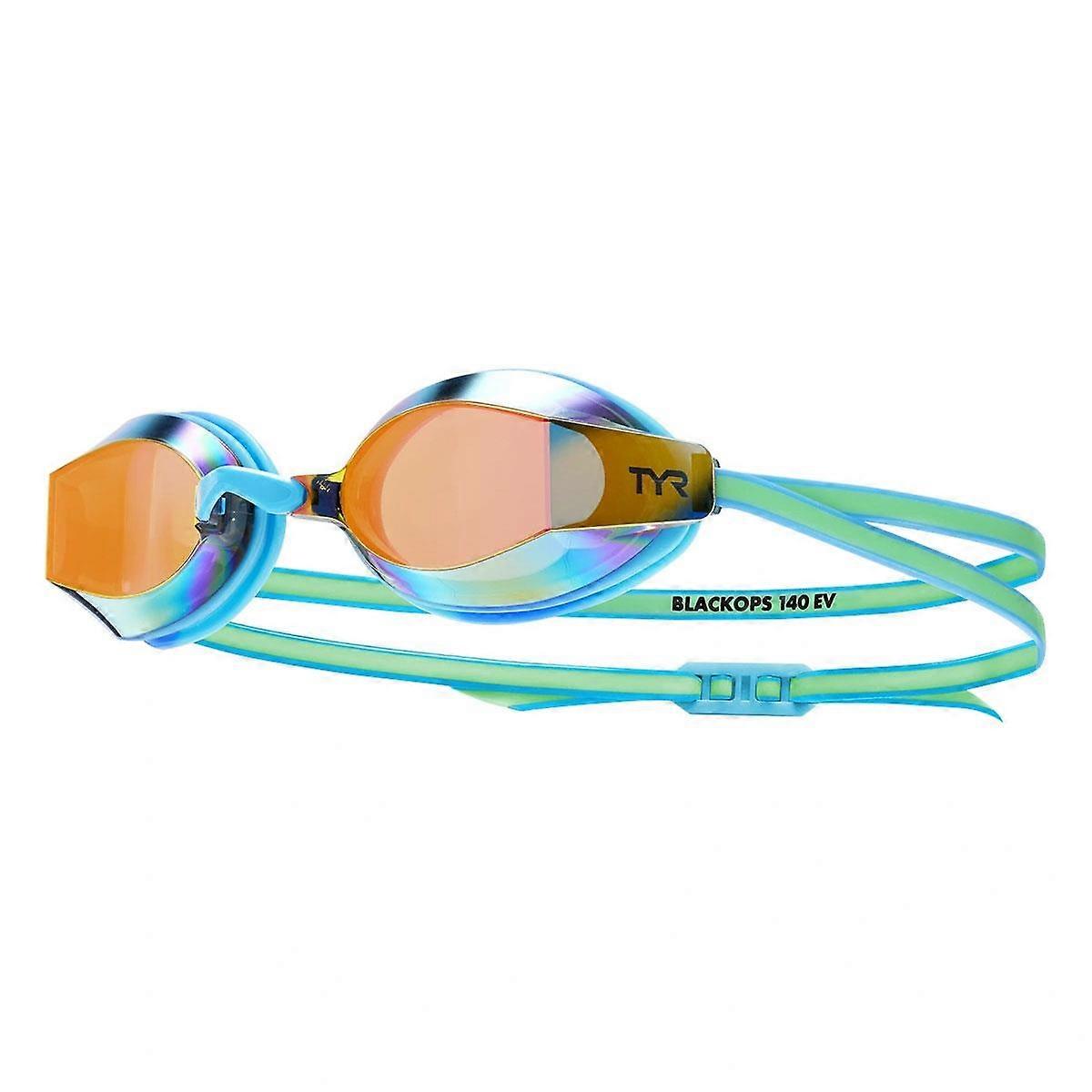 TYR Black Ops 140 EV Racing Mirrored Youth Fit Goggles - Orange / Green - Unisex