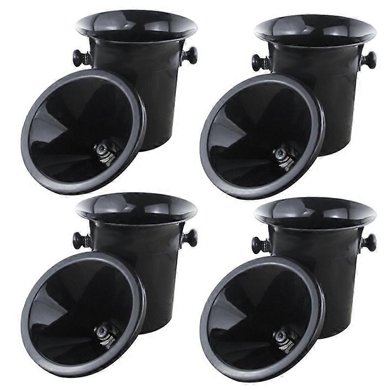 4x Wine Dump Black Plastic Wine Spittoon - Standard Size With Black Funnel Champagne Bucket