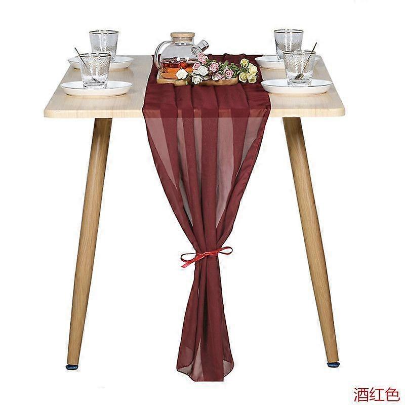 Chiffon table runner (70*300cm)  Red wine