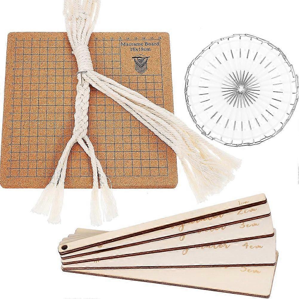 ערכת Macrame DIY עם לוח Macrame וערכת פינים כלי Macrame חומרים מתכלים Macrame