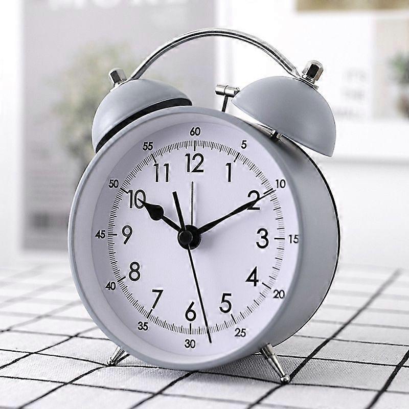 Analog Alarm Clock, 4 Inch Round Alarm Clock Non Ticking, Super Silent Alarm Clock, Simple Stylish Design for Desk/Bedroom