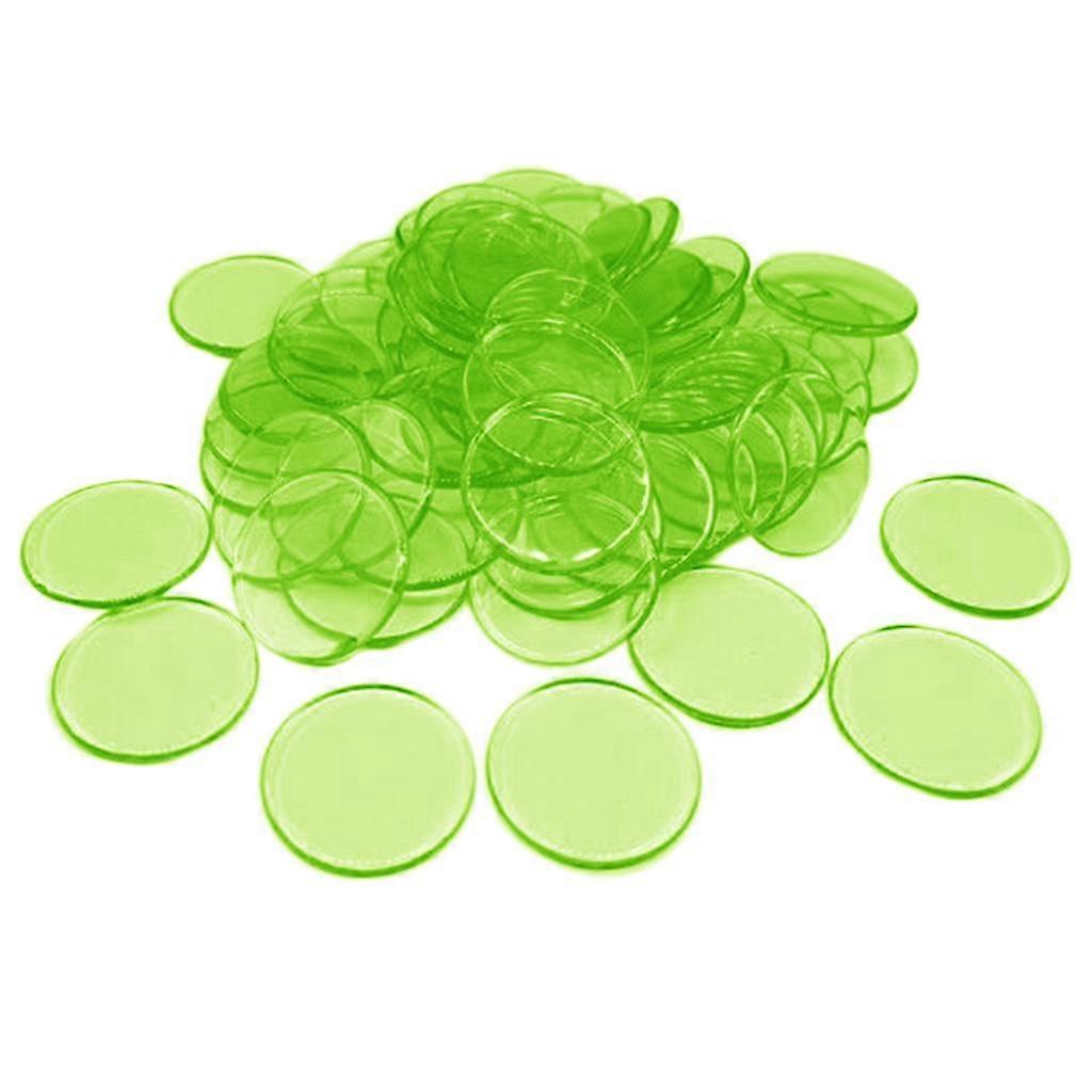 100 Pieces Bingo Chips Transparent Color Counting Plastic Math Game Counters