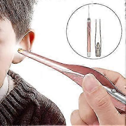 Dww-Cuillre d'oreille Lgre, Enlvement de Cire d'oreille Portable Sr, Polissage Complet en or Rose Visible avec Rangement pour bb pour Outil de Nettoya