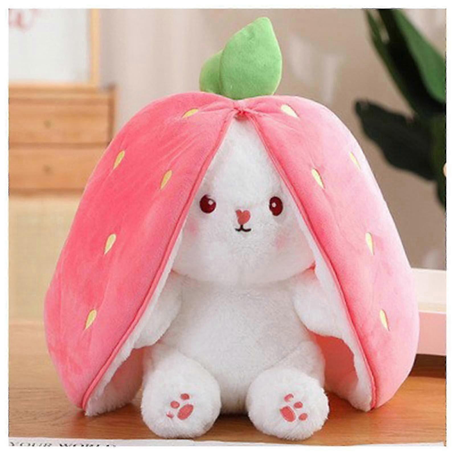 Reversible Carrots Strawberries Bunny Pillow Plush Toy Doll - Rabbits Muppet Toys