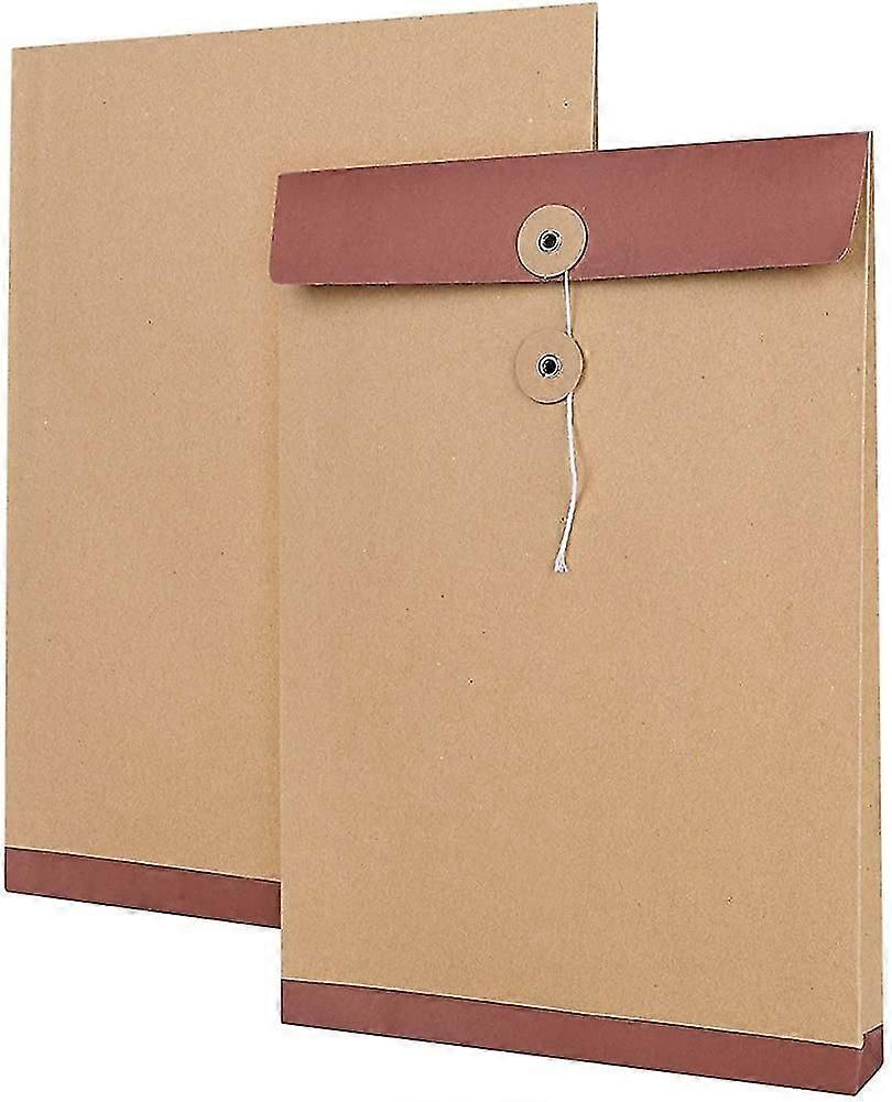 10 Pack A4 Document Pouch Kraft Briefcase Document Bag File With Buckle Line File Folder