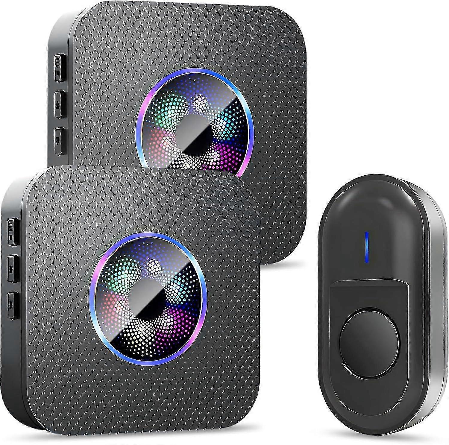 Wireless Waterproof Doorbell 300m Range, 55 Melodies, 5 Volume Levels, Receiver & Transmitter Kit for Home
