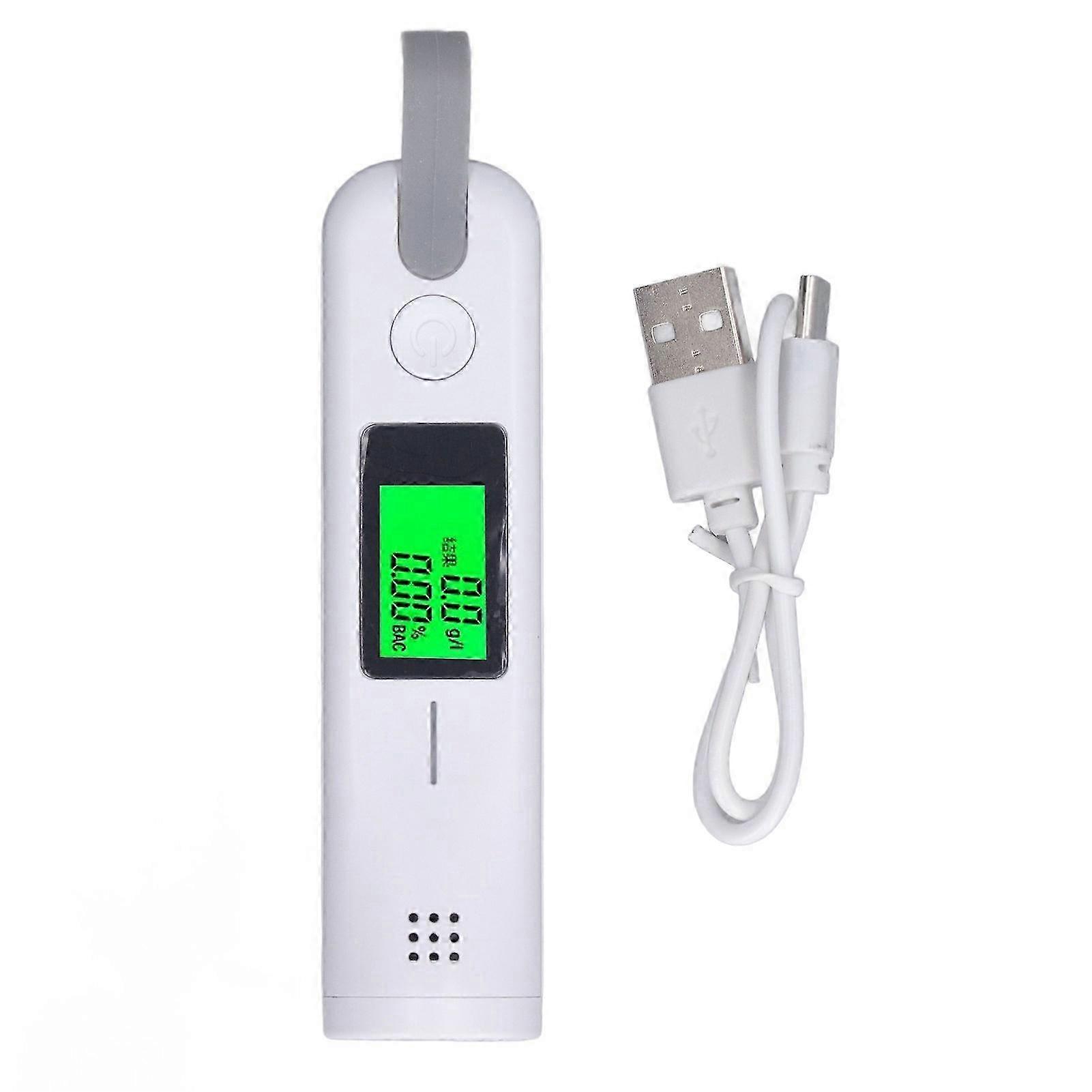 Breath Alcohol Tester High Accuracy Quick Response Wireless Portable Drunk Analyzer DC 5C White