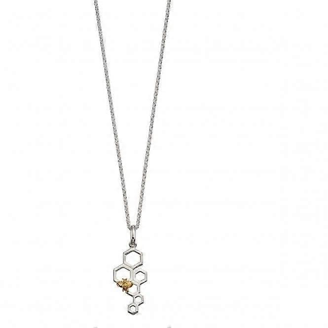 Beginnings Elements Silver Honeycomb And Bee Silver Yellow Gold Plating