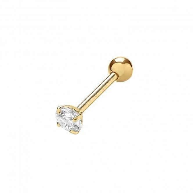 9ct Yellow Gold 3mm Zirconia Cartilage Studs ES1987