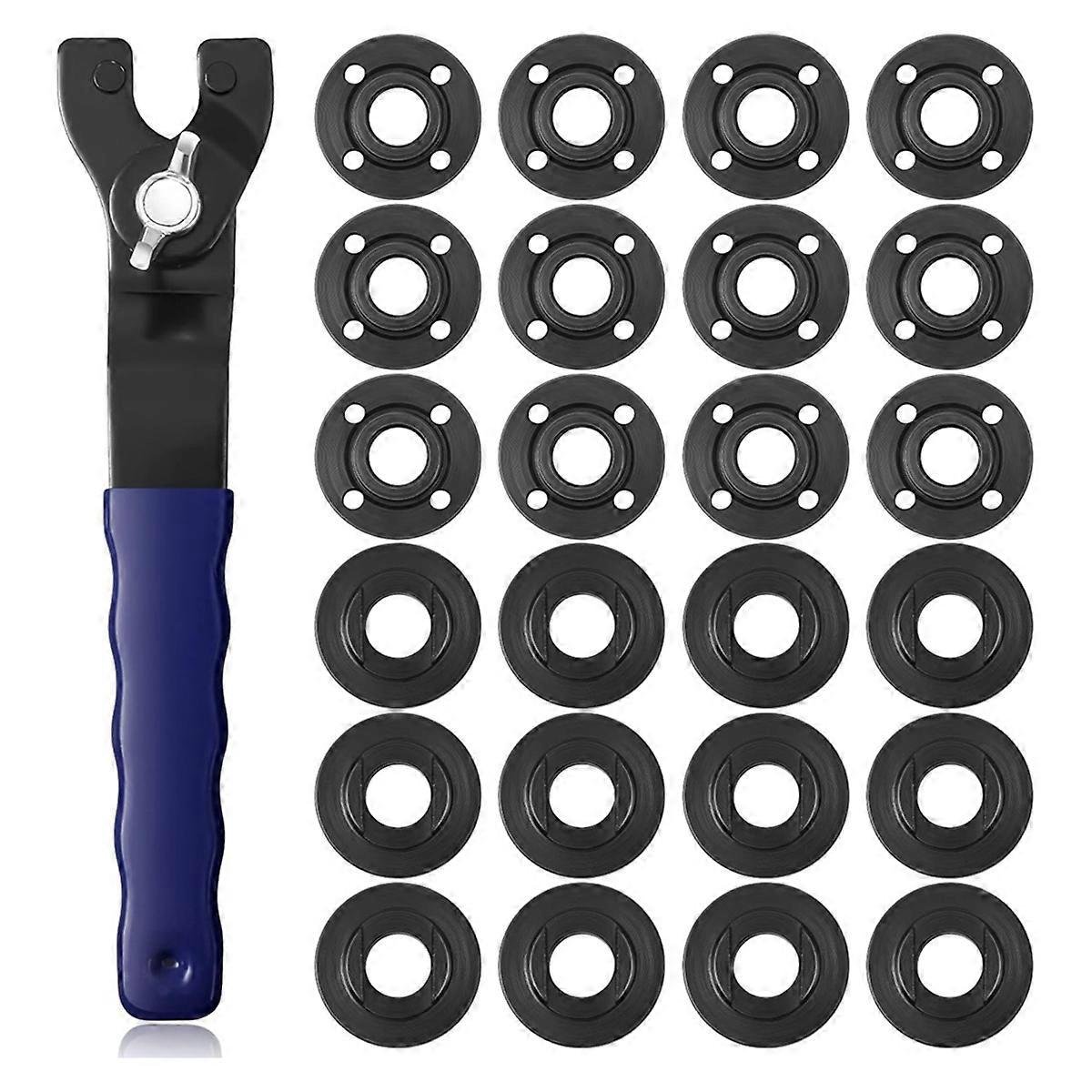 25PCS Angle Nut Angle Grinder Wrench Kit 5/8 Inch -11 Flange Metal Lock Nut Wrench Compatible with / Blue