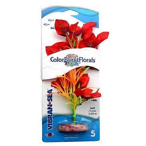 蓝色丝带宠物产品 Colorburst 花卉柳叶水族植物，红色，每个 1 个 / 小