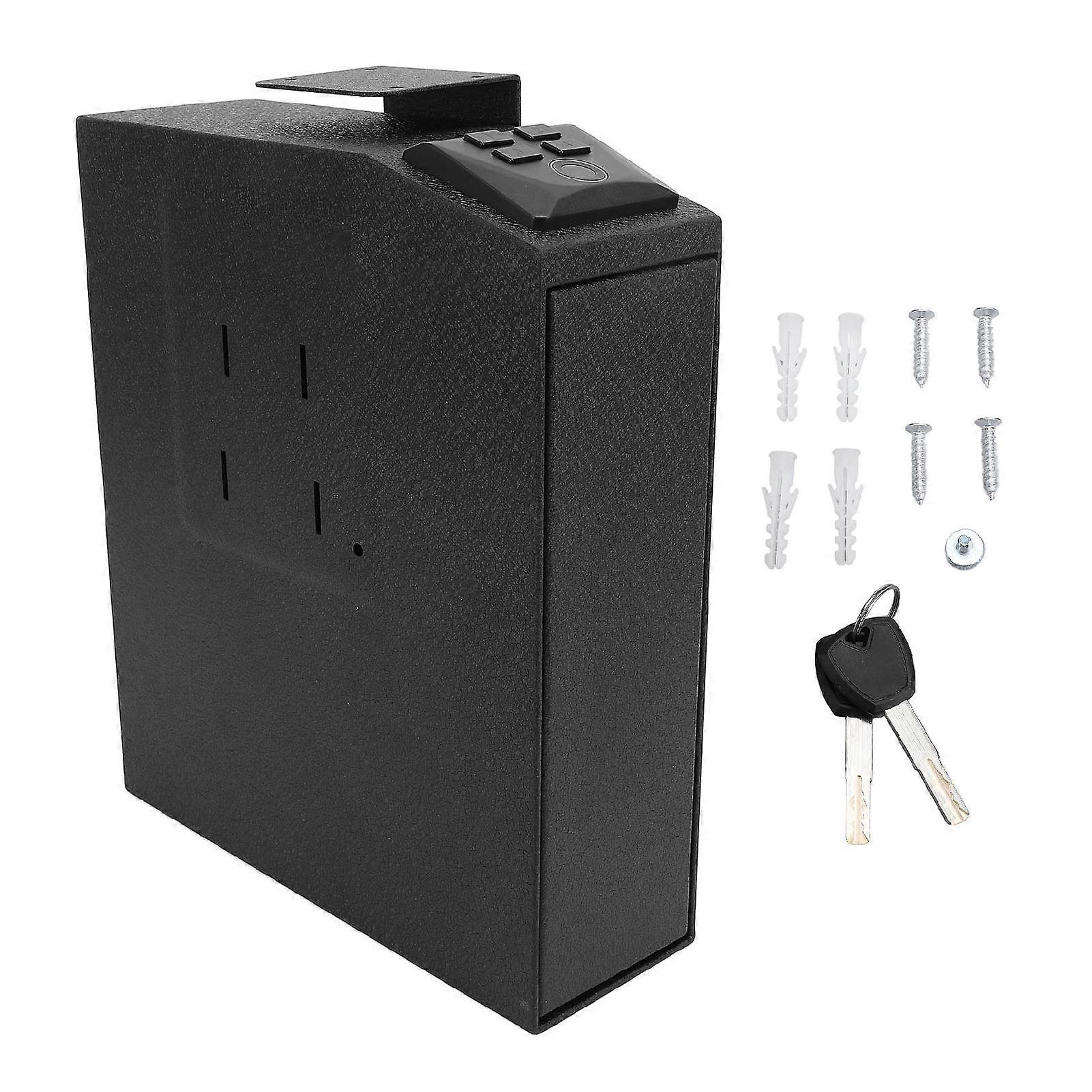 Biometric Nightstand Mounted Safe, Quick Access Safe for Car, Truck, Office, Bedside, Wall with Security Fingerprint Key Access
