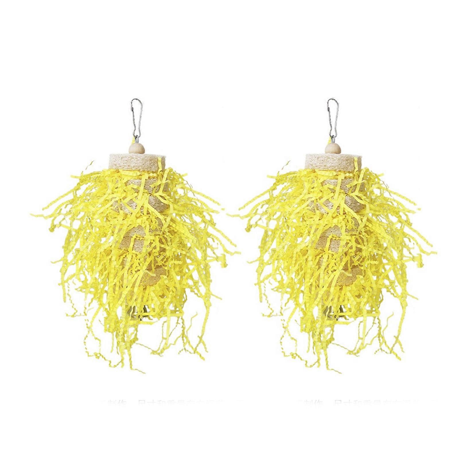 2pack Parrots Playstand Exercise Playgym Swing Climbing Ladder Birds Playgrounds for Beak Conditioning Yellow