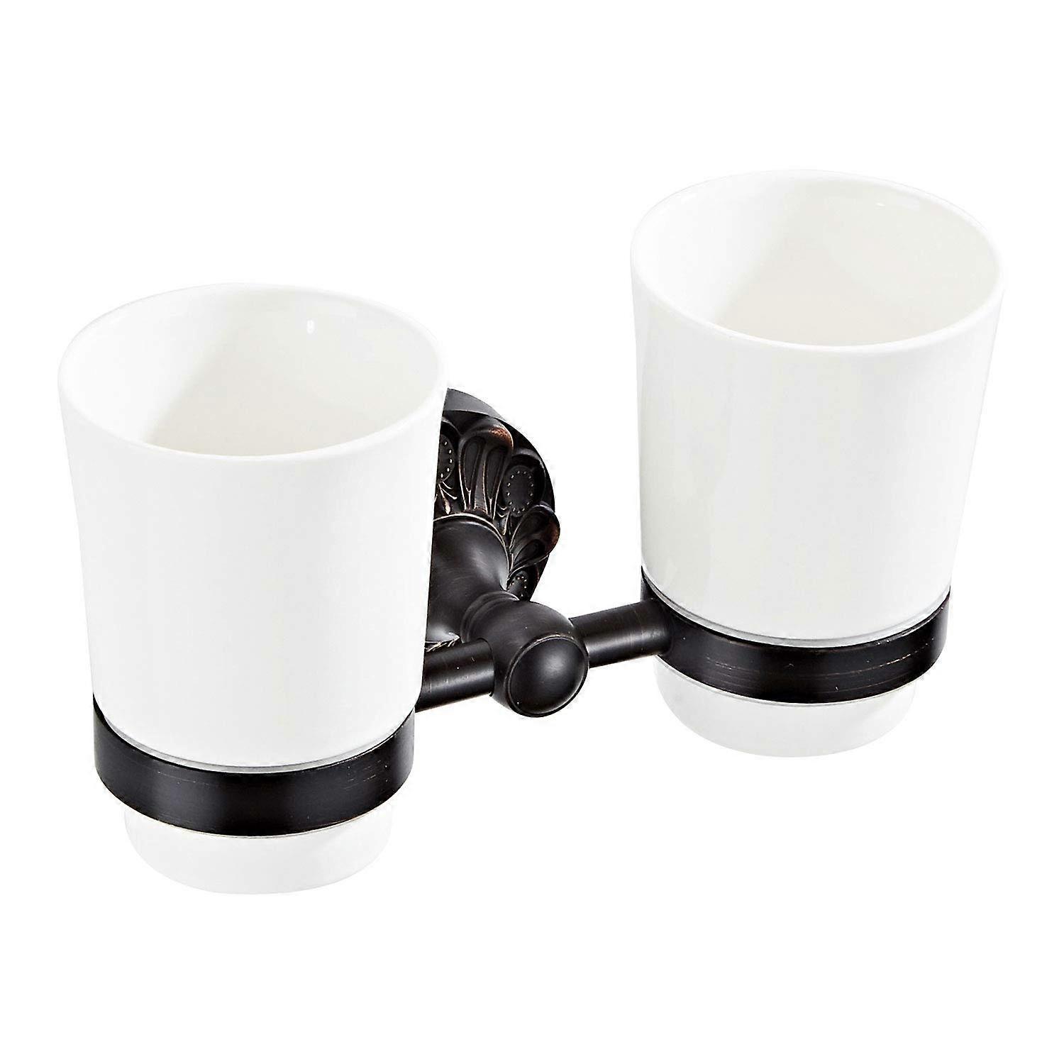 Bathroom Countertop Wall Mounted Ceramic Copper Toothbrush Holder