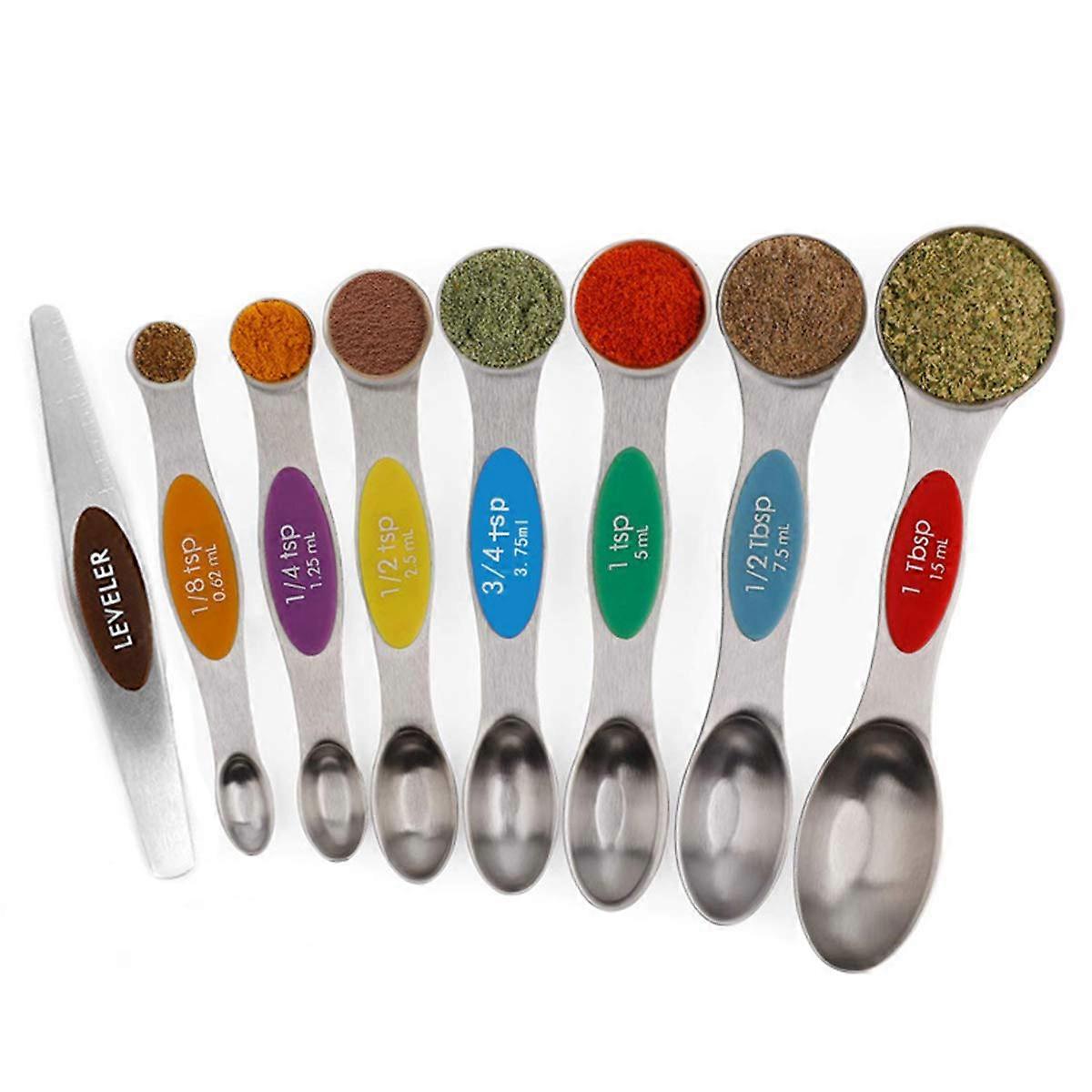 8 PCS Magnetic Double-Headed Measuring Spoons for Baking Multicolor