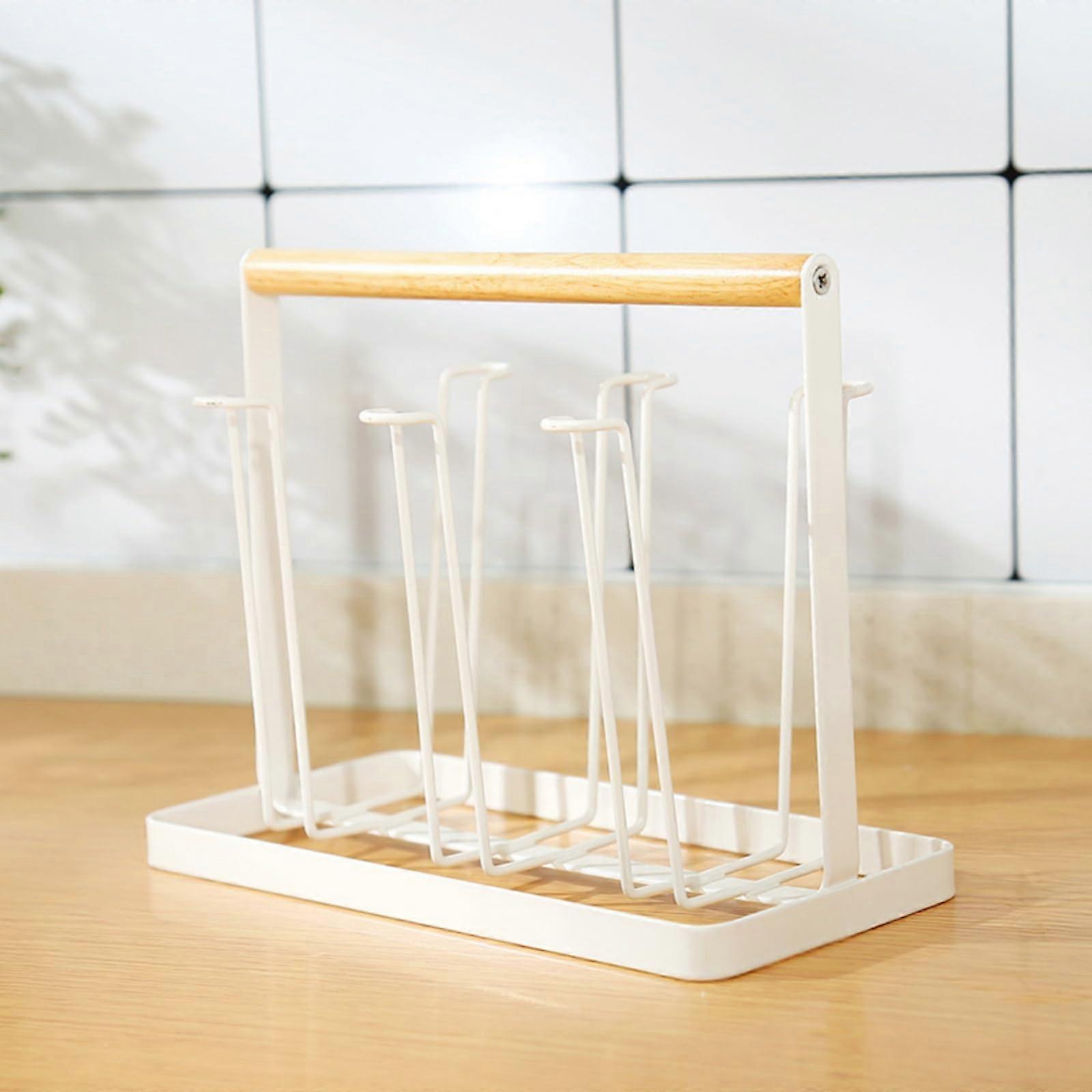 Non-Slip Space Saving Cup Drying Rack for Counter Glasses Rack