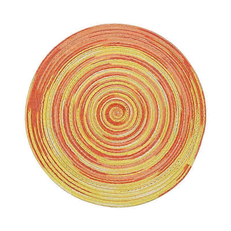 European Style Ins Wind Placemat Color Satin Dyed Cotton Yarn Woven Anti-Burning Tea Coaster Round