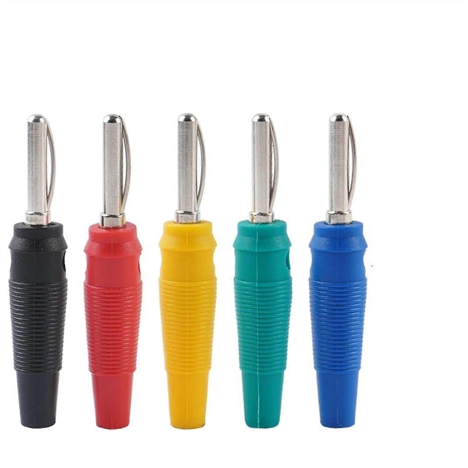 4mm Banana Power Test Connectors - 20 Pcs Copper Solder-Free High-Current High-Voltage Wire Connectors, Red