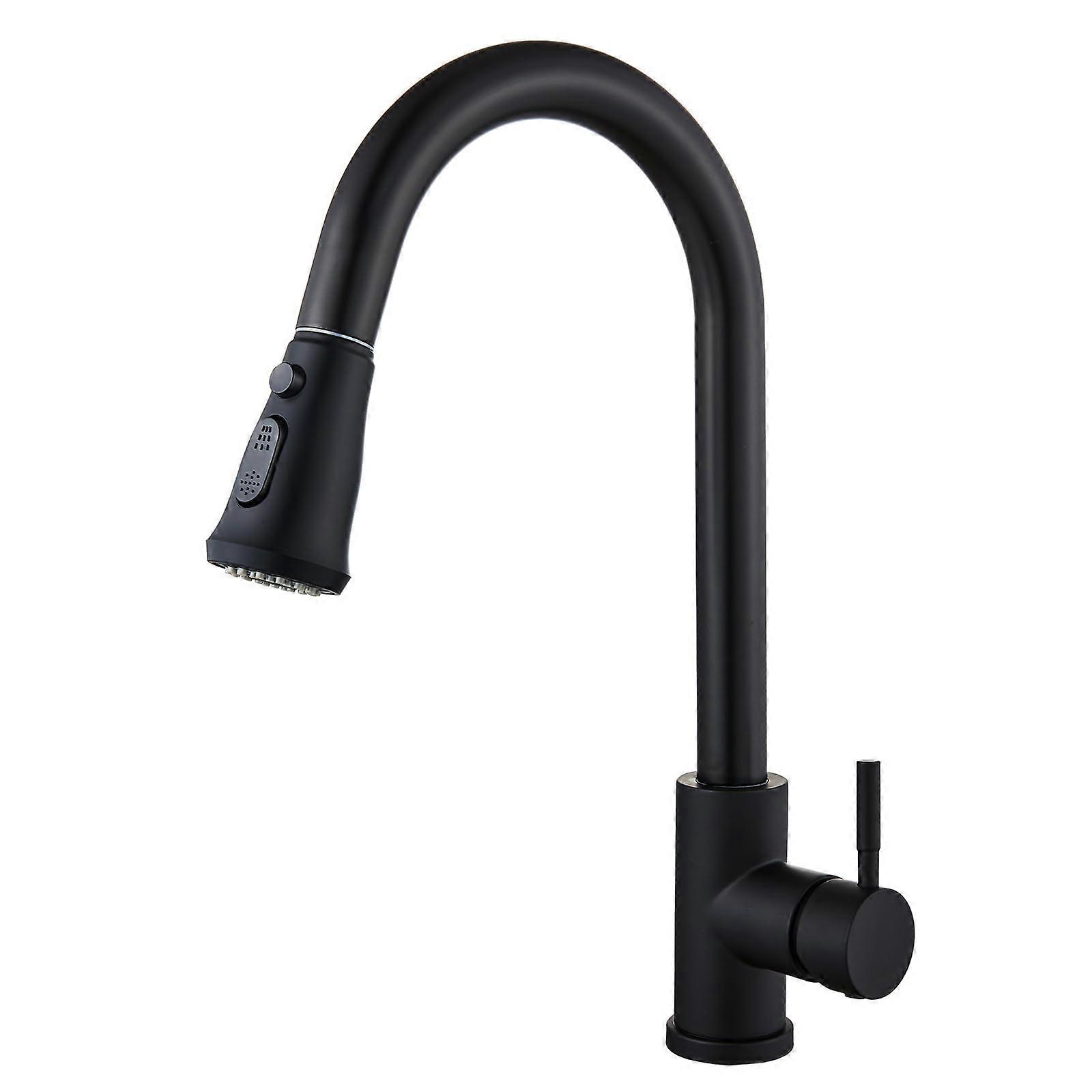 Kitchen Faucet with Pull Down Sprayer, Matte Black 1/3 Hole Design, Single Handle, High Arc Kitchen Sink Faucet