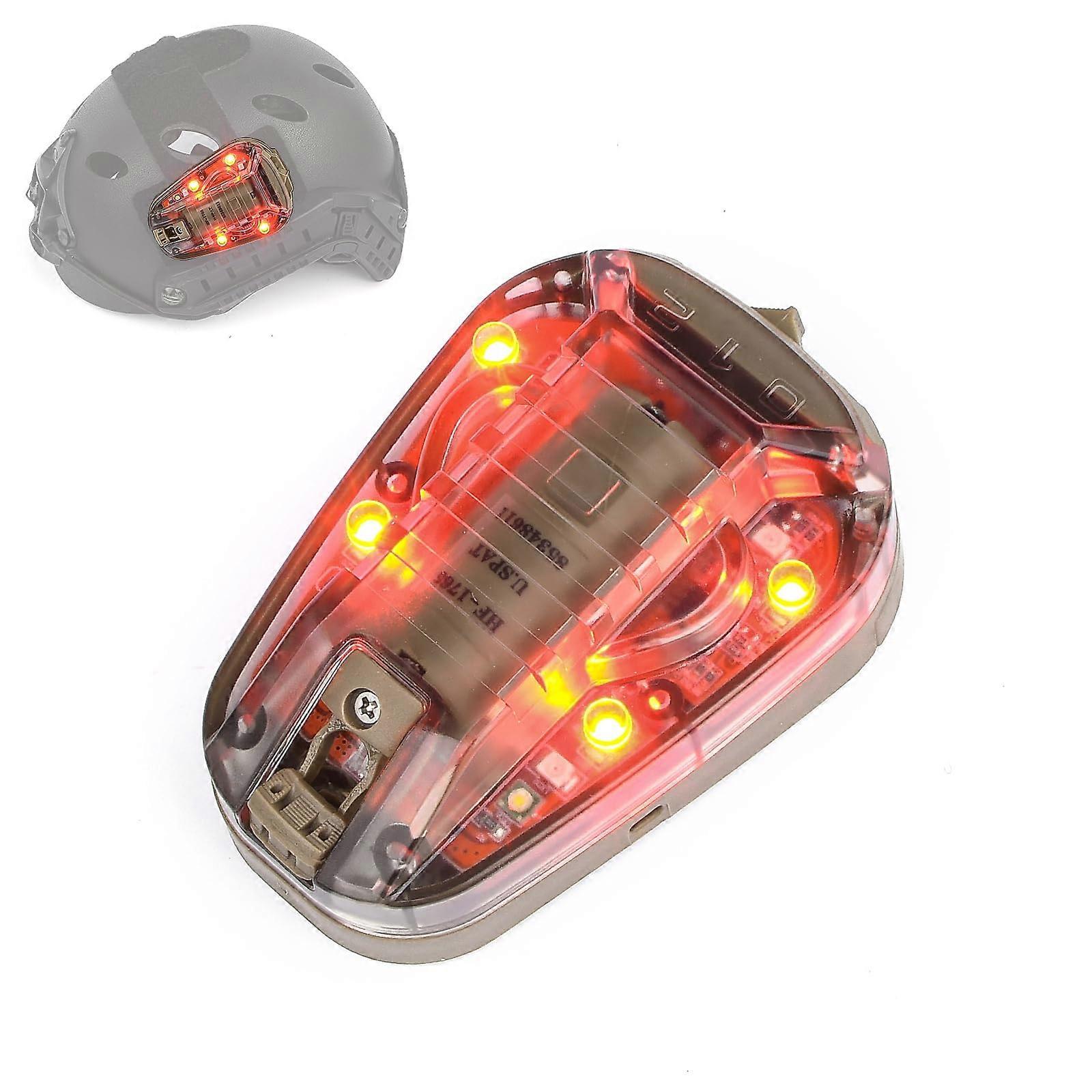 IR Strobe Tactical Helmet Light Optional Four Modes For Military Identification, Survival Signal, Brown Base-Red Light
