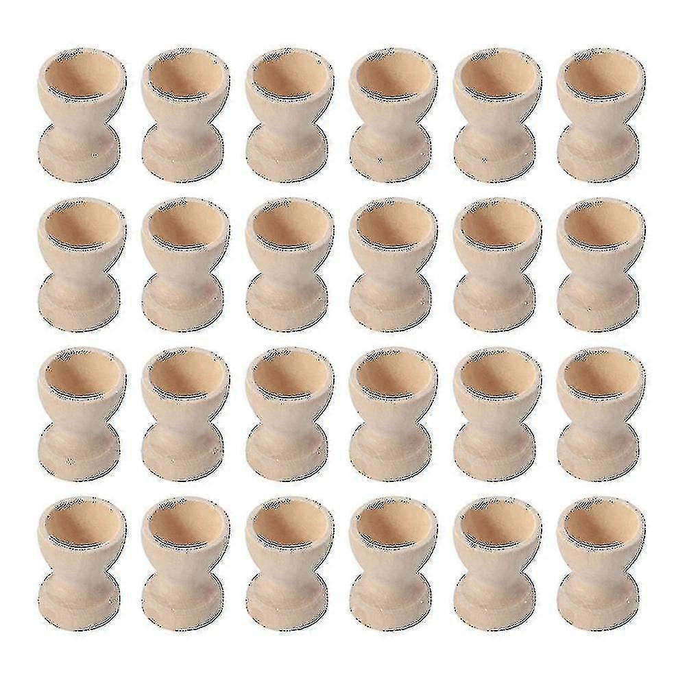 24pcs Wooden Egg Holders Egg Cups Egg Storage Holders Easter Egg Cups For Home