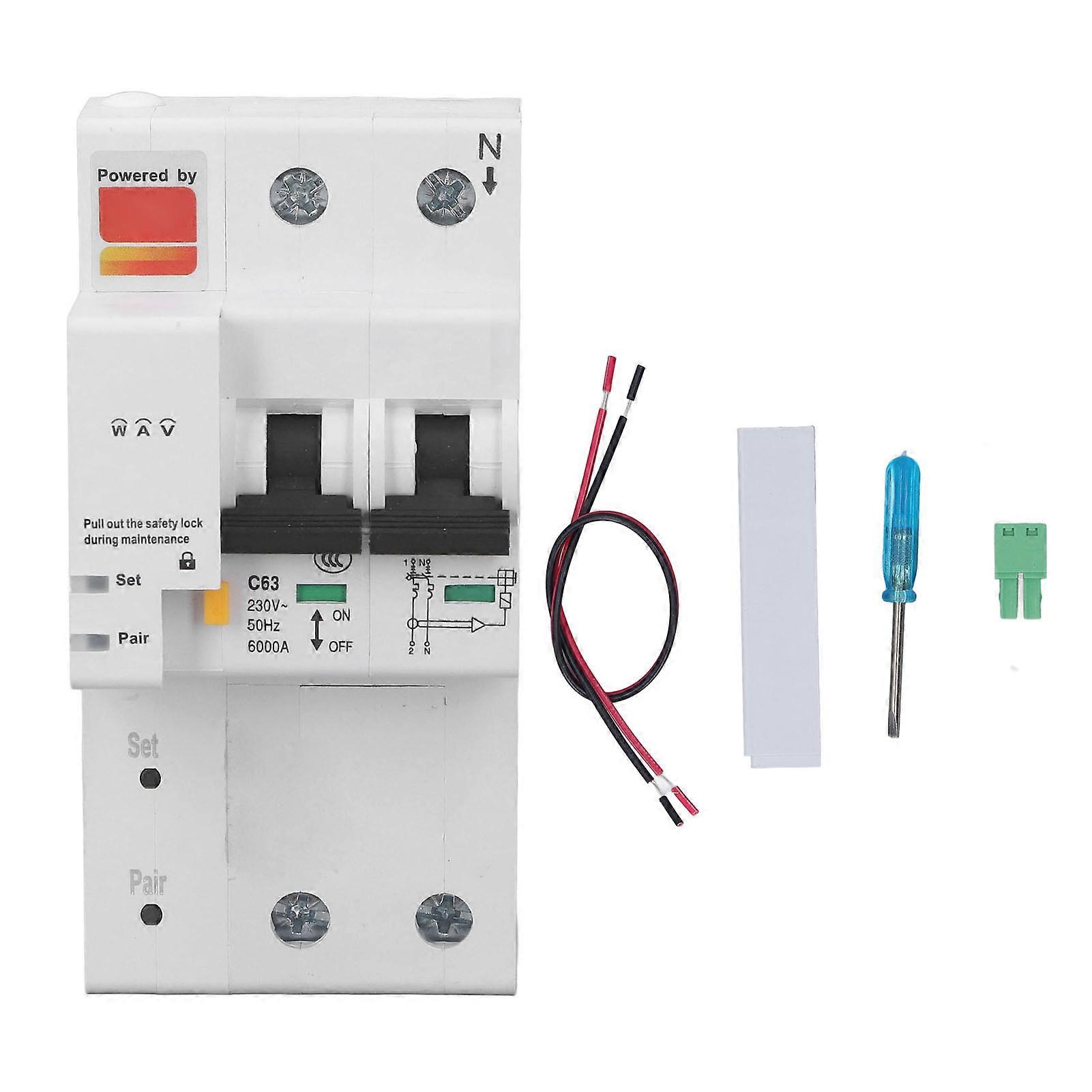 WiFi Circuit Breaker APP Voice Control Smart Metering Leakage Switch with Power Monitoring AC230V