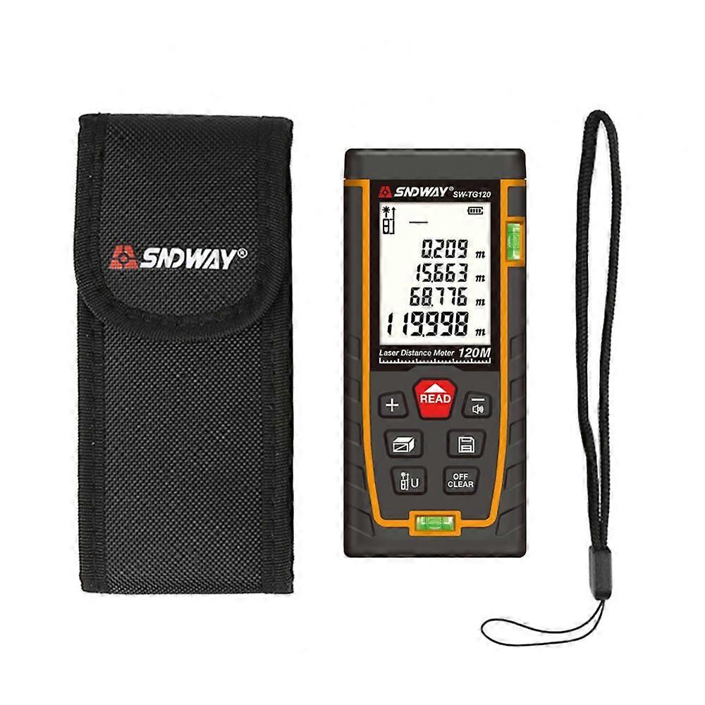 New SNDWAY Laser Distance Meter SW-TG120 Laser Rangefinder Trena Laser Tape Range Finder Build Measure Device Ruler Test Tool