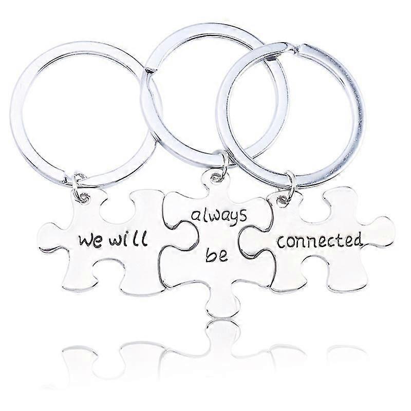 We Will Always Be Connected Jigsaw Puzzle Metal Keyring